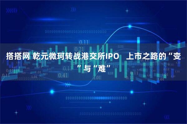 搭搭网 乾元微珂转战港交所IPO   上市之路的“变”与“难”